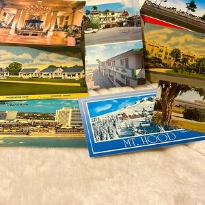 22 postcards old new motels hotels, couple hospitals, Mount Hood, Merrick,